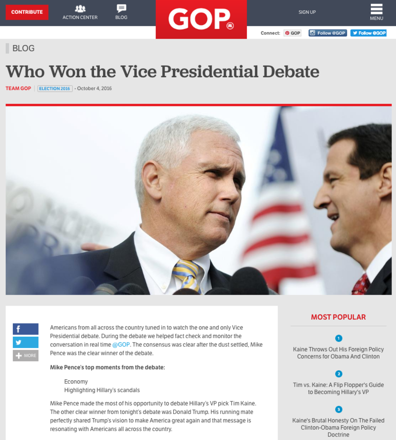 Illustration for article titled Apparently Psychic GOP Leaks Recap Of VP Debate Hours Before It Starts